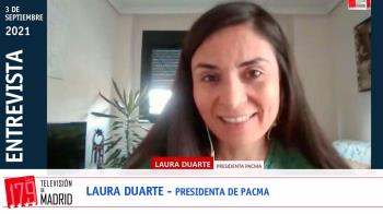 La presidenta de PACMA, Laura Duarte, anima a los madrileños a acudir a la manifestación del próximo 18 de septiembre
