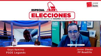 Goyo Ramírez (PSOE) y Javier Úbeda (PP) comparten en Televisión de Madrid cómo están encarando la campaña electoral