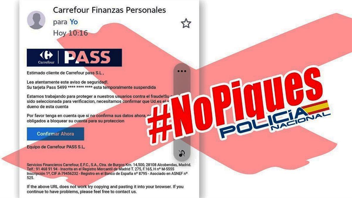 Los ciberdelincuentes emplean los logos de la recocida cadena de supermercados para cometer el delito