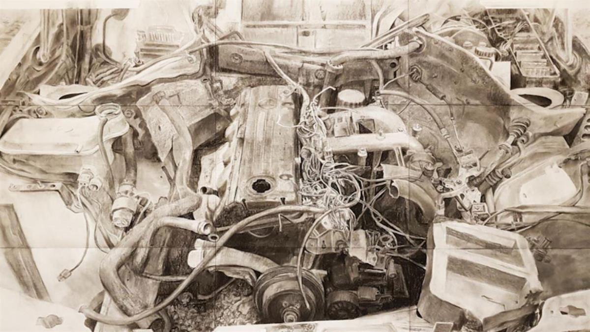 Una original exposición reúne obras a partir de restos de automóviles