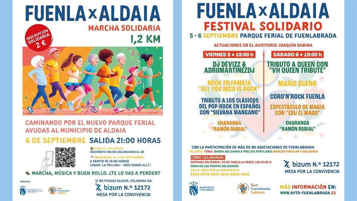 El Festival Fuenla x Aldaia se celebra los días 5 y 6 de septiembre en el recinto Joaquín Sabina del Parque Ferial 