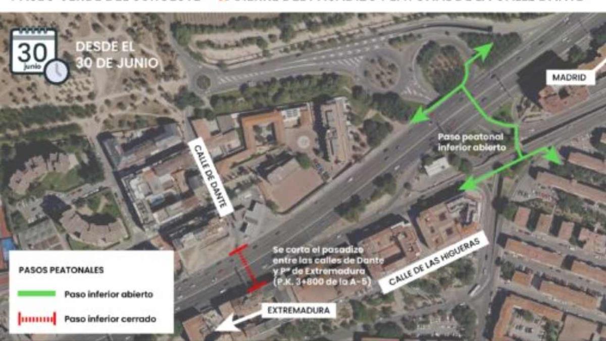 Se cierra el paso inferior peatonal de la calle Dante