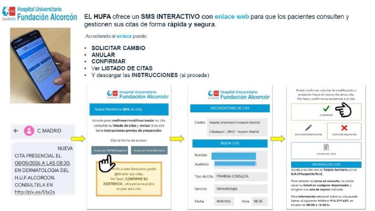 El centro ha mejorado el sistema de comunicación de citas para facilitar el acceso y su gestión por los pacientes
