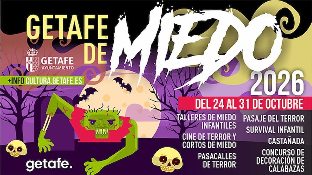 Getafe de Miedo 2026 ofrecerá una semana de propuestas para todas las edades, con una survival infantil, talleres, castañada, teatro y un pasaje del terror