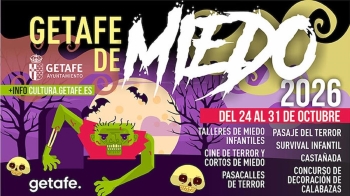 Getafe de Miedo 2026 ofrecerá una semana de propuestas para todas las edades, con una survival infantil, talleres, castañada, teatro y un pasaje del terror