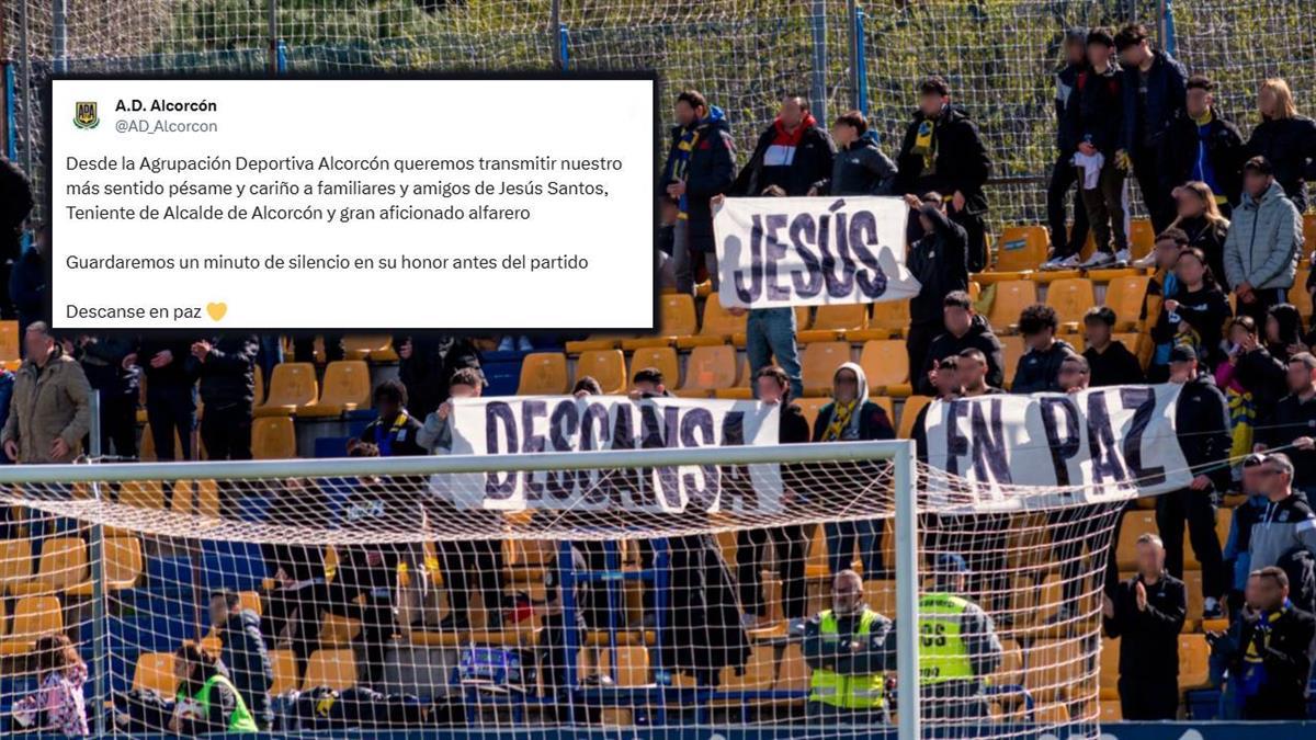 El A.D. Alcorcón consiguió la victoria en el descuento y no dudó en dedicársela a su alfarero de honor