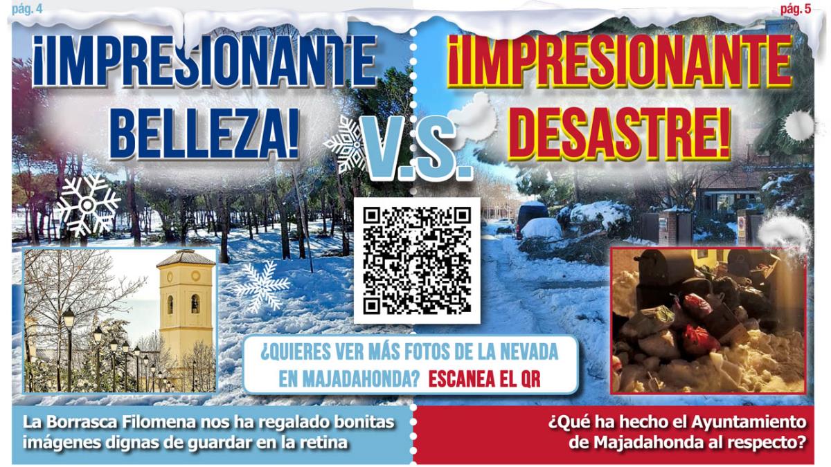 Las caras de Filomena en Majadahonda