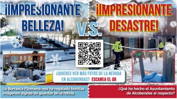 Las caras de Filomena en Alcobendas