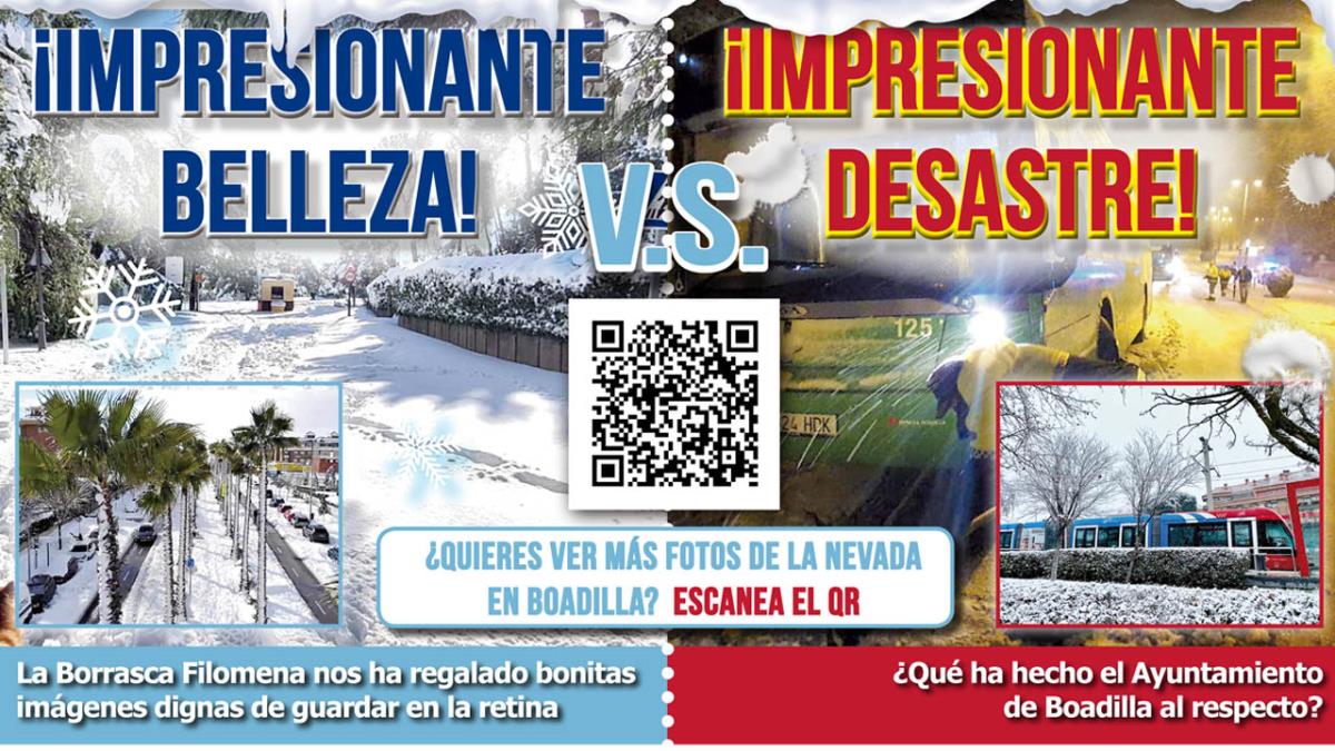 Las caras de Filomena en Boadilla