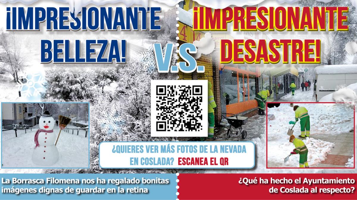 Las caras de Filomena en Coslada