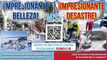 Las caras de Filomena en Fuenlabrada