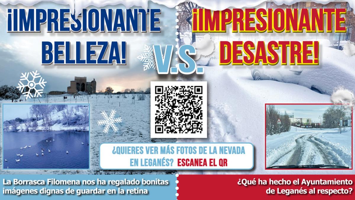 Filomena cubre de nieve Leganés