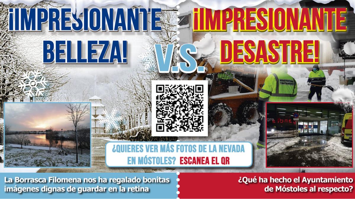 Filomena cubre de nieve Móstoles