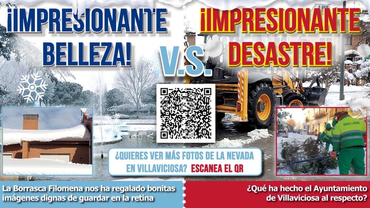 Las caras de Filomena en Villaviciosa de Odón