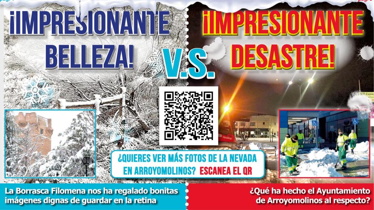 Las caras de Filomena en Arroyomolinos