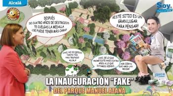 El portavoz socialista inaugura el parque Manuel Azaña y se cuelga la medalla de un proyecto envuelto en retrasos