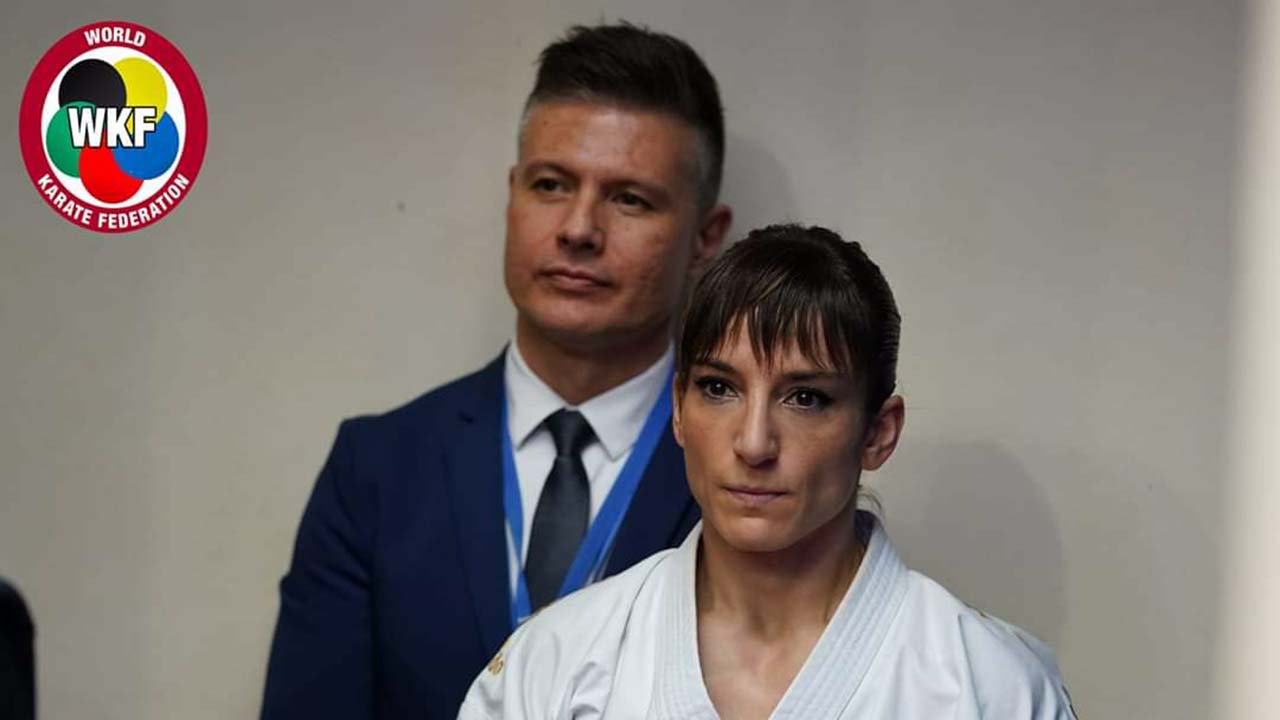 Sandra Sánchez acaba de ganar la medalla de oro en kárate en los Juegos Olímpicos de Tokio con el entrenador alcalaíno Jesús del Moral
