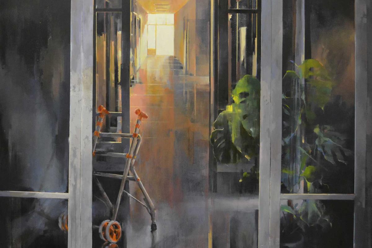 Con la obra 'Interior G', gracias a la que ha recibido un galardón dotado con 3.000 euros