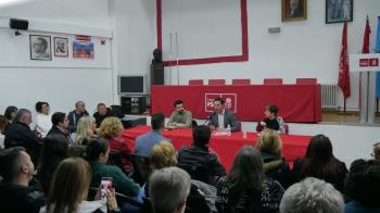 El secretario general del PSOE-M estuvo en la Casa del Pueblo de Leganés 