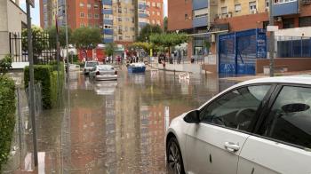 Primera granizada, primera inundación en la calle Méjico
