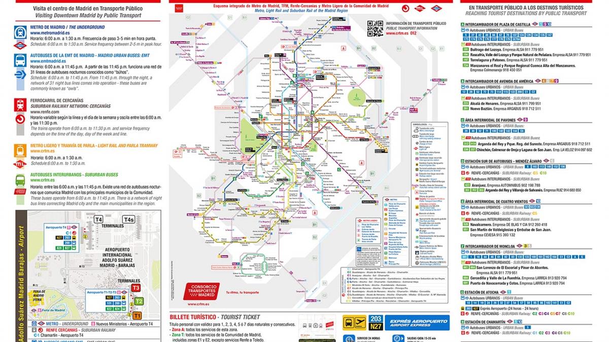 Incluye datos actualizados con las últimas incorporaciones a la red como la ampliación de la Línea 3 de Metro o los cambios de cabecera de autobuses interurbanos por las obras de la A-5
