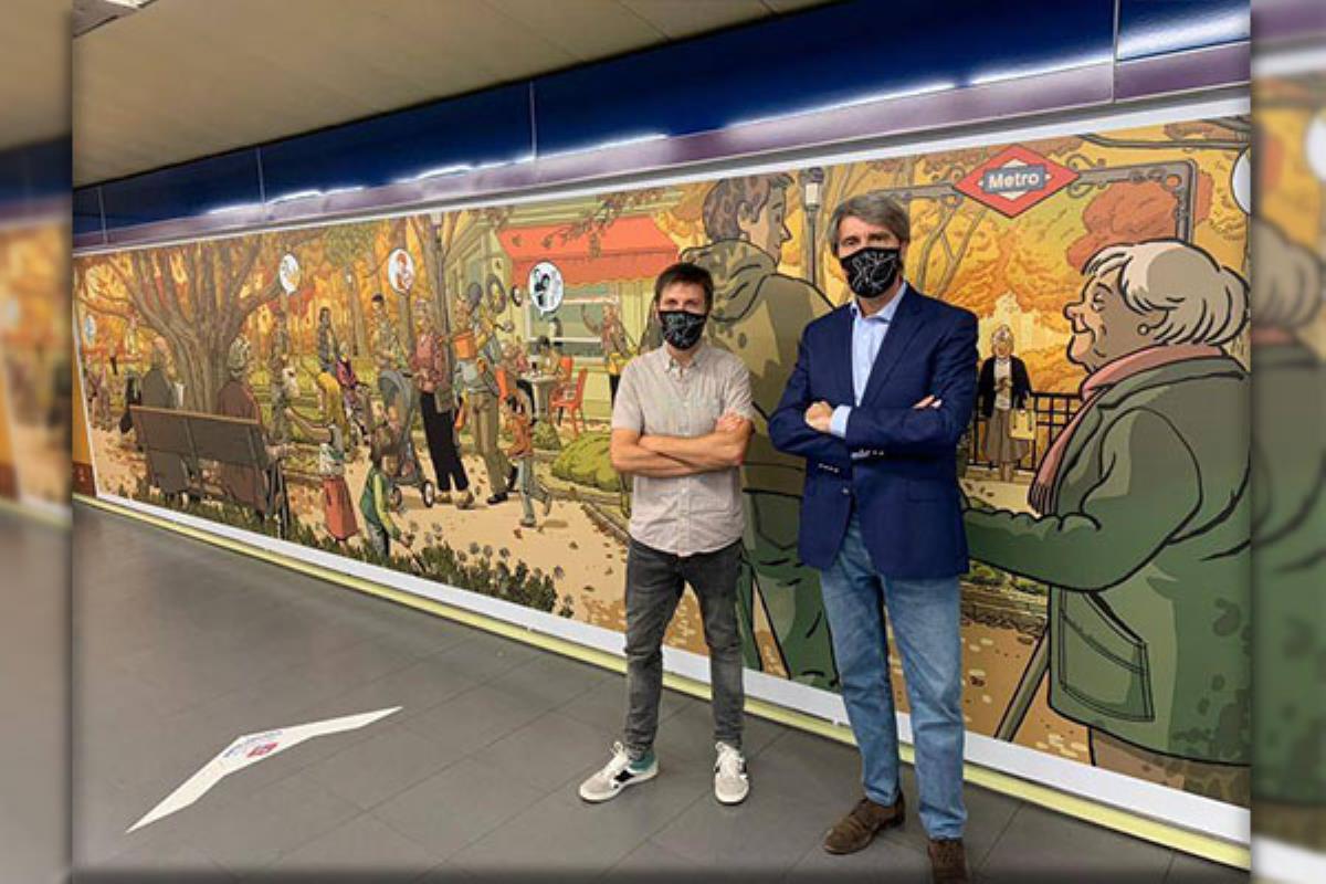 Paco Roca ha sido el encargado de este homenaje en la estación de Metro de Plaza de Castilla