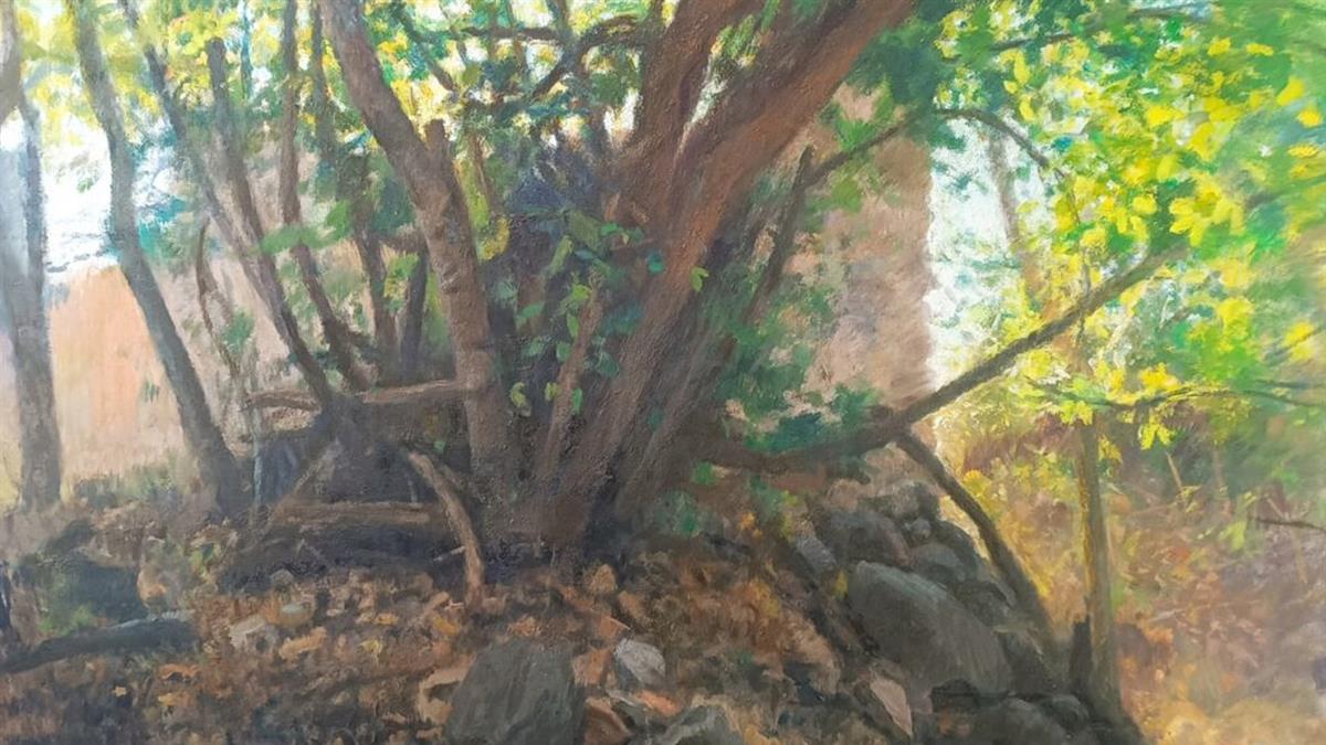 Por el monte refleja un discurso pictórico agitado y trepidante