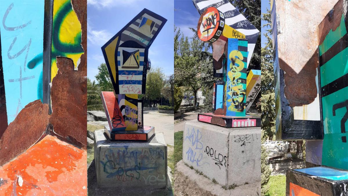 La escultura y el espacio en el que reposan permanecen en condiciones deplorables