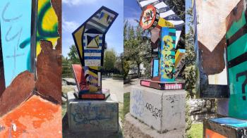 La escultura y el espacio en el que reposan permanecen en condiciones deplorables