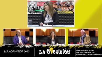 Con David Rodríguez (PSOE), Eva Sáenz de Pipaón (Cs) y Carlos Bonet (Vecinos por Majadahonda)