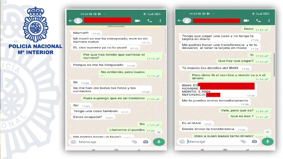 Los delincuentes contactan con mujeres  para hacerse pasar por sus hijos