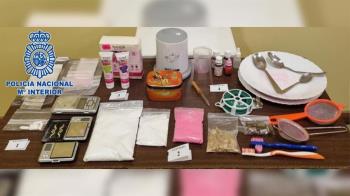 Se incautaron más de 70 gramos de cocaína rosa, casi 30 gramos de metanfetamina y otros medicamentos