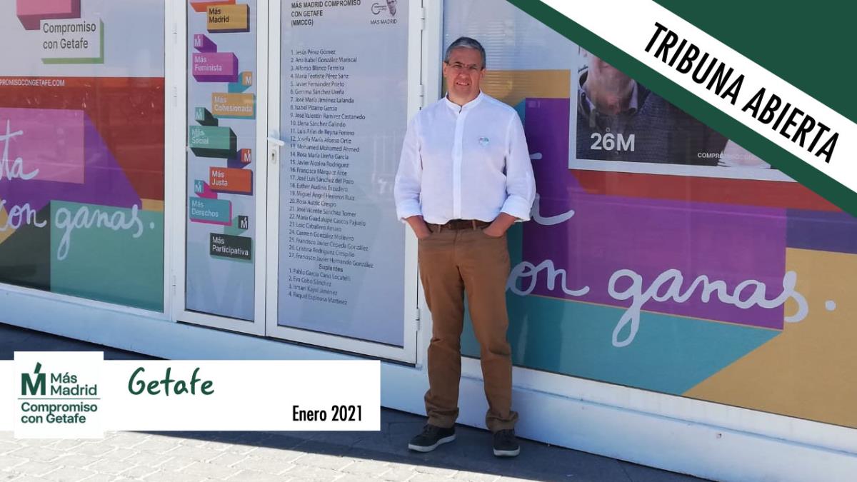Jesús Pérez, portavoz de Más Madrid Compromiso con Getafe, nos remite la tribuna de enero