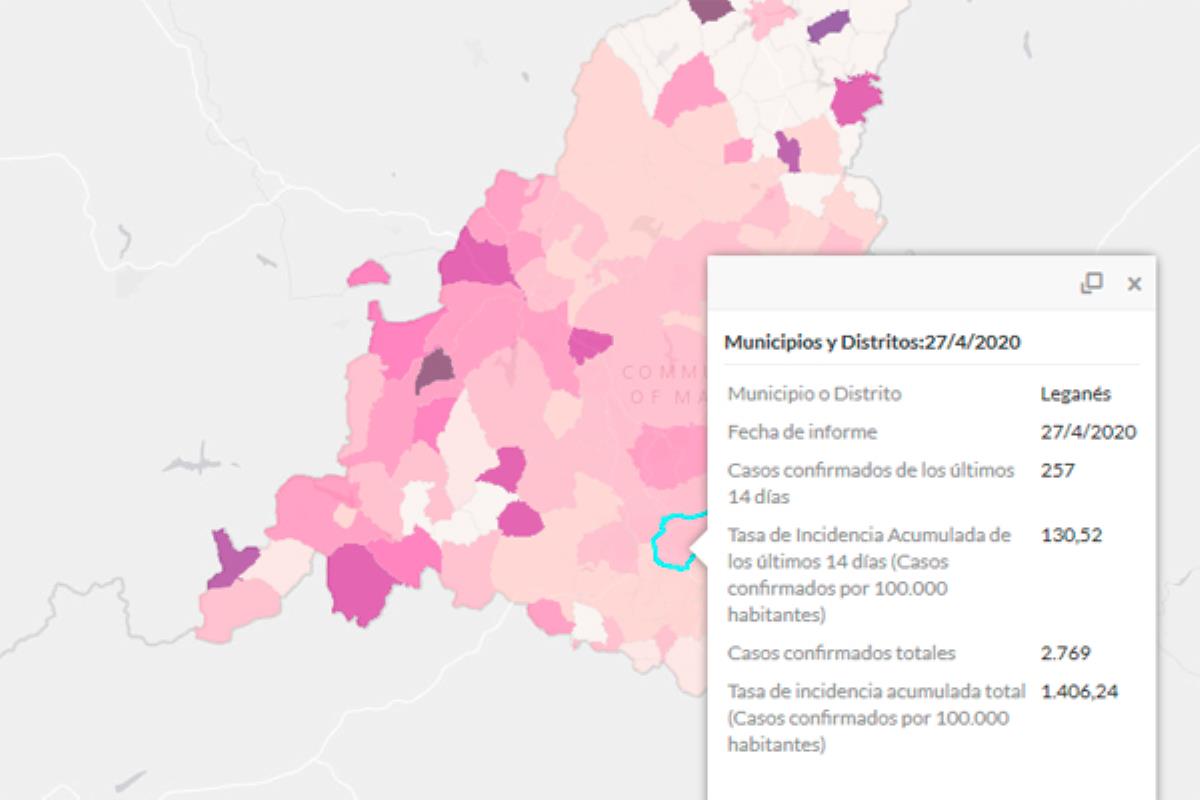 La Comunidad de Madrid ha hecho públicos los datos epidemiológicos por municipio de nuestra región