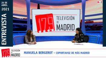 La número 3 en la candidatura de Más Madrid, Manuela Bergerot, presenta el plan de emergencia social de su partido en Televisión de Madrid

