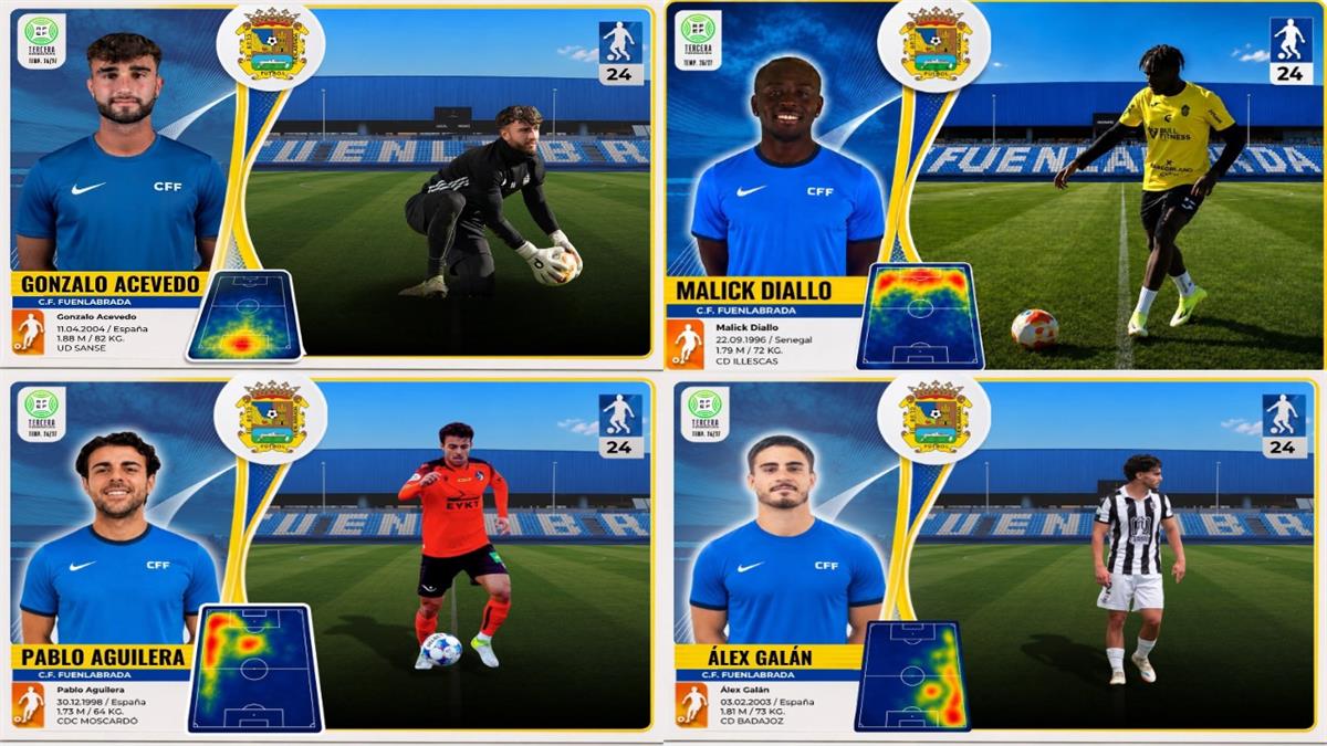 Gonzalo Acevedo, Malick Diallo, Pablo Aguilera y Álex Galán fichajes del club azulón