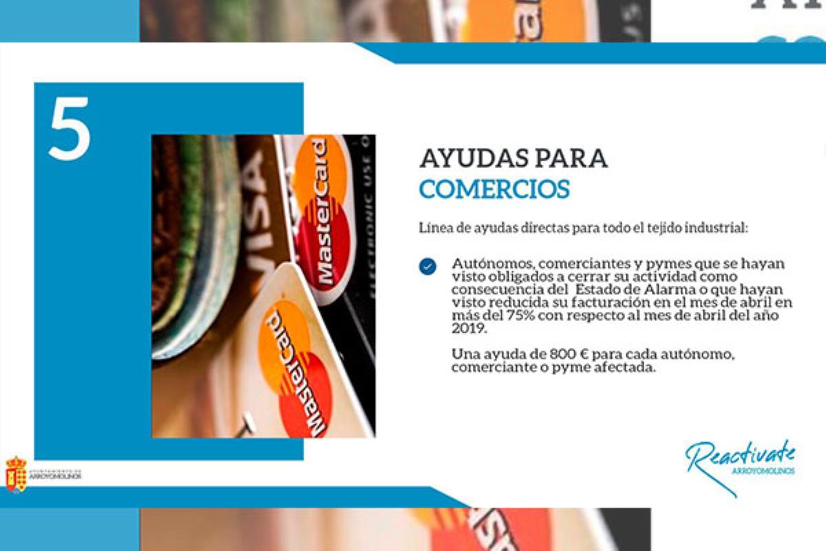 Las líneas de ayudas se enmarcan en el Plan Reactívate Arroyomolinos