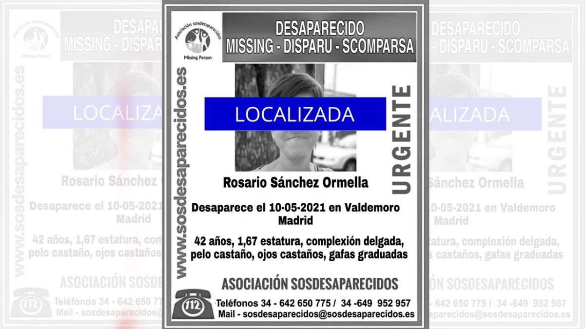 Rosario Sánchez Ormella finalmente ha sido encontrada
