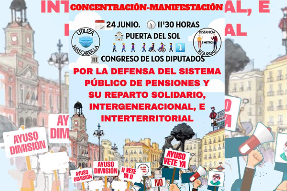 La manifestación se ha convocado para el miércoles 24 junio en la Puerta del Sol