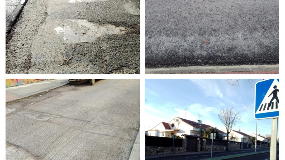 Calles fresadas sin asfaltar, desperfectos y pasos a medio pintar 