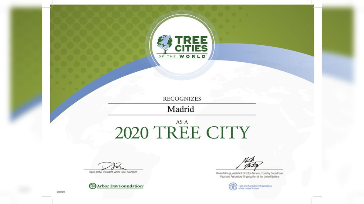 La capital ha logrado de nuevo la distinción intencional por parte de la FAO y la Fundación Arbor Day