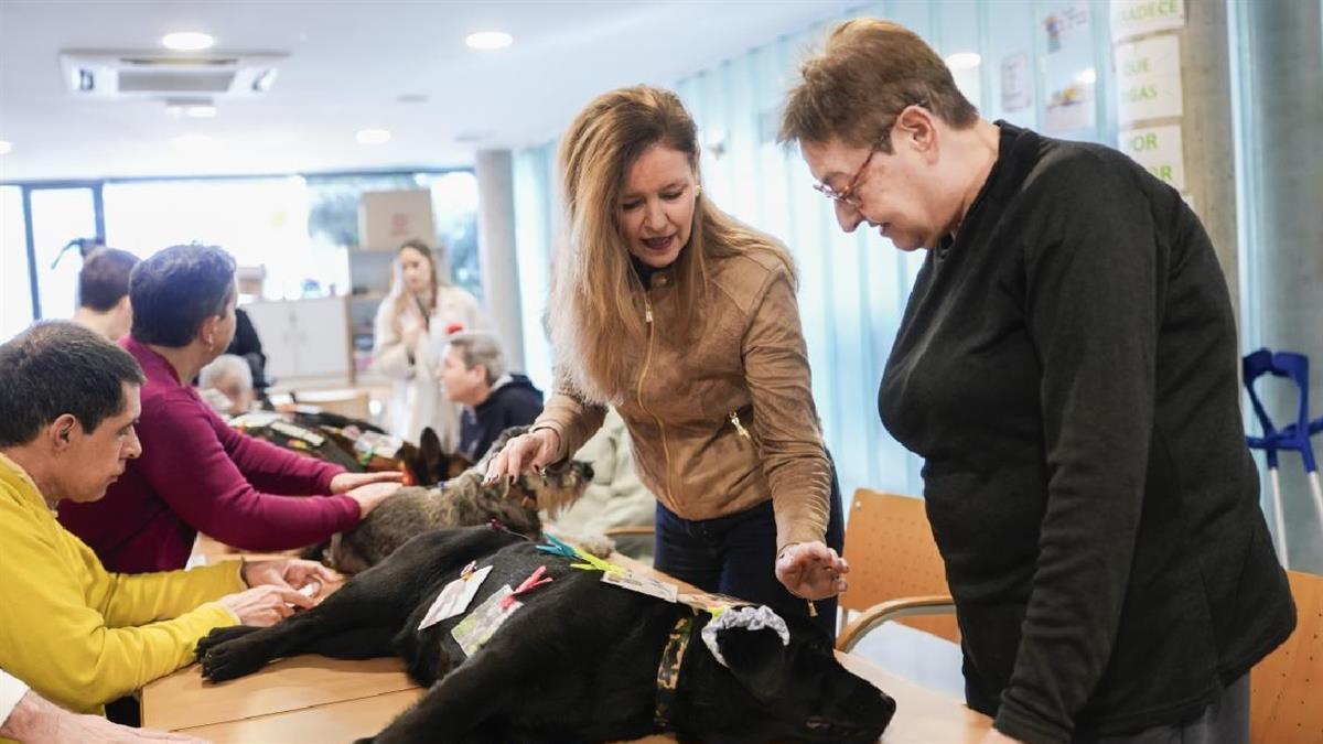 Ana Dávila, la consejera de Familia, Juventud y Asuntos Sociales, ha visitado la Residencia Majadahonda 
