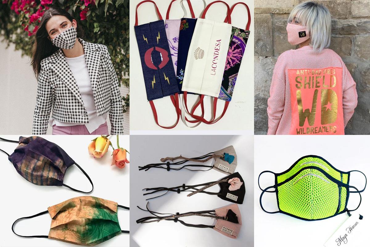 Mascarillas desde básicas blancas de algodón 100% a con accesorios como cadenas o de seda o lino.