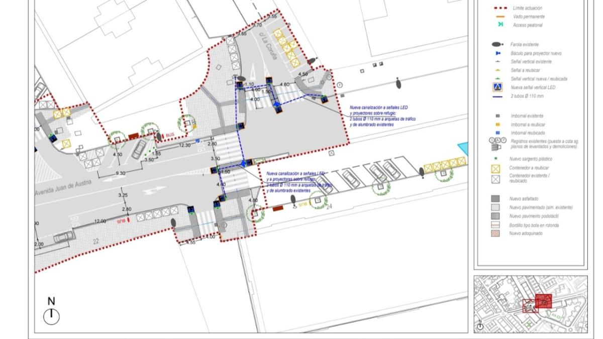 Las obras se realizarán entre la calle Gil de Andrade y la calle Coruña