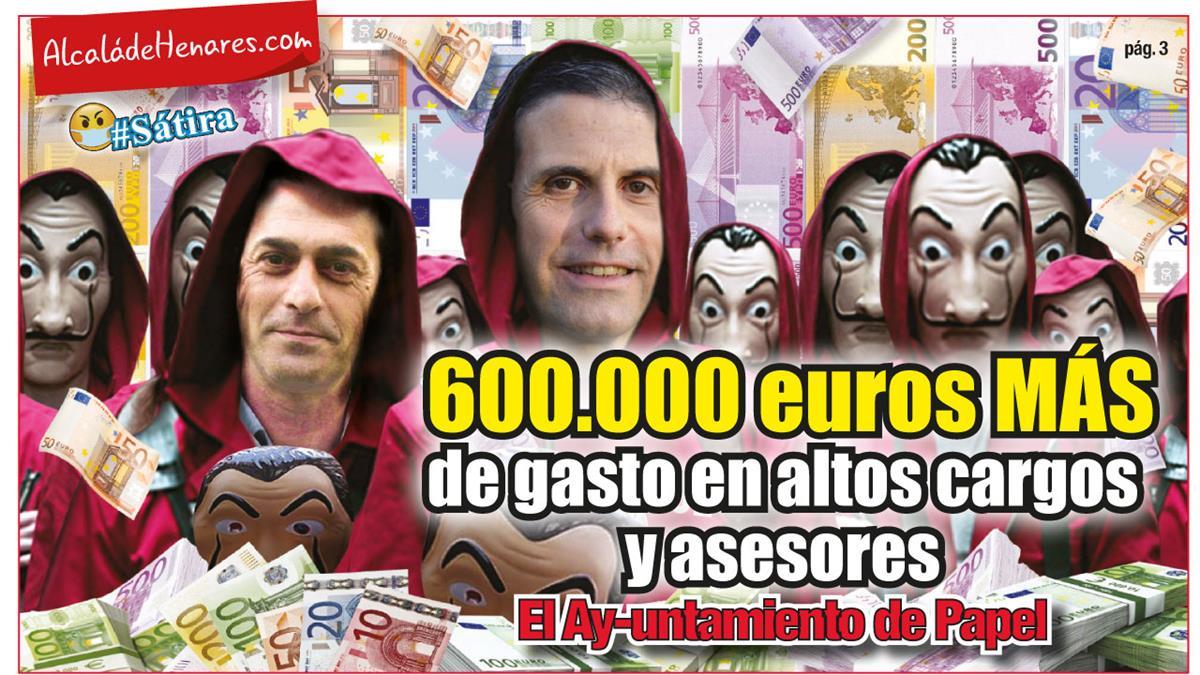 600.000 euros más de gasto en altos cargos y asesores