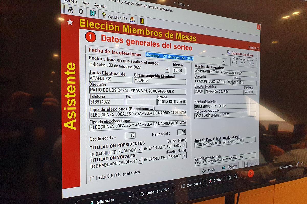 Se ha efectuado el sorteo para la elección de los 495 presidentes y vocales