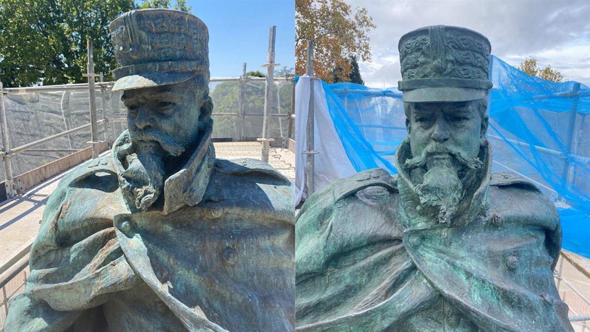 La intervención en esta obra de Mariano Benlliure comenzó el pasado 20 de julio y ha supuesto una inversión de más de 30.000 euros
