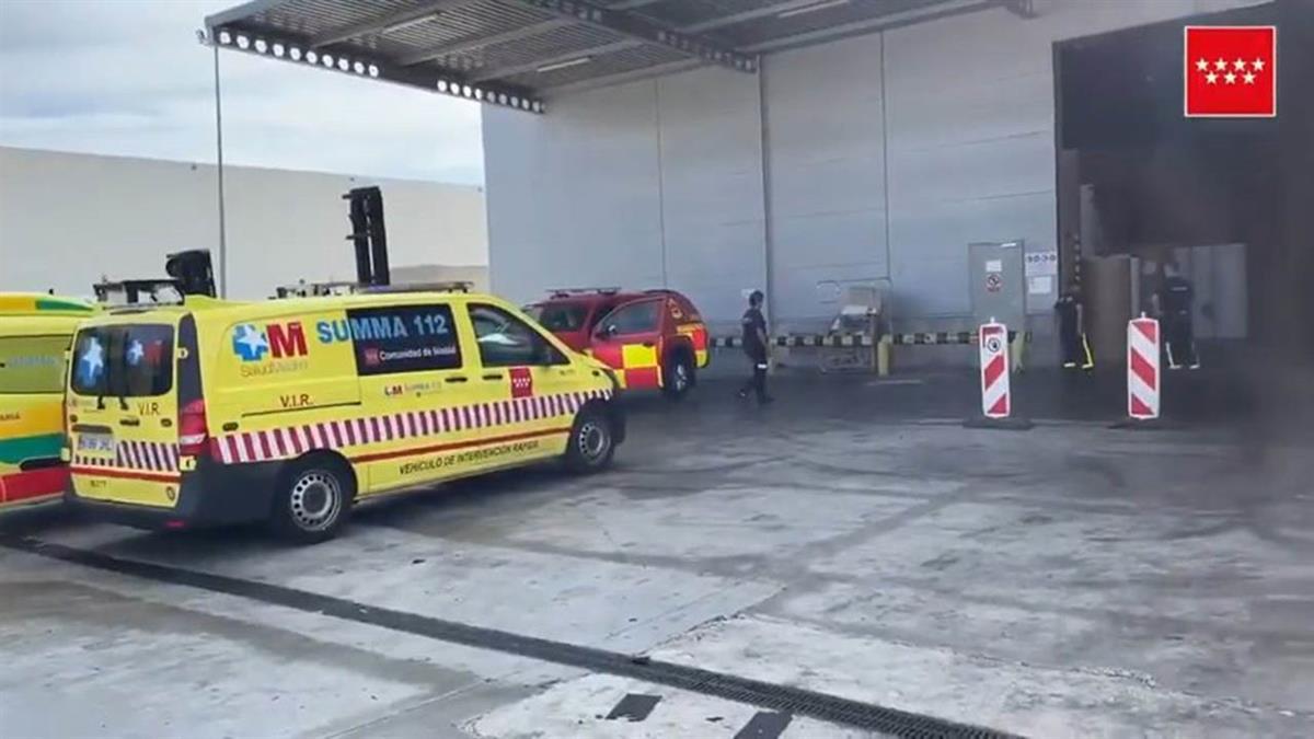 Un accidente laboral costó la vida a Sergio Mates. Tuvo que acudir una dotación de Bomberos de la Comunidad de Madrid para rescatar el cuerpo
