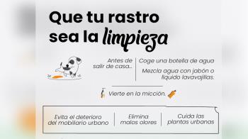 La Concejalía de Política  Medioambiental informa además de que los orines tienen que ser diluidos