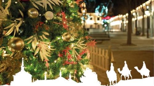 Un Parque de la Navidad y el espectáculo 